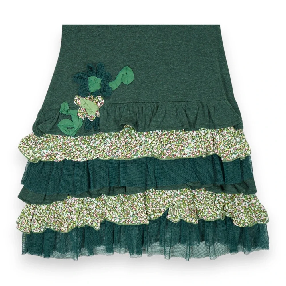 Lulumari Y2K Green 3/4 Sleeve‎ Dress Girls Size Large Vintage